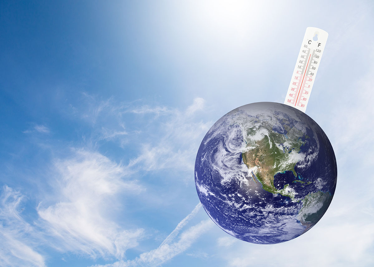 Thermometer Check The Earth’S Temperature With Impact Of Global Factory Emission Reduction Methods | Air Pollution Control